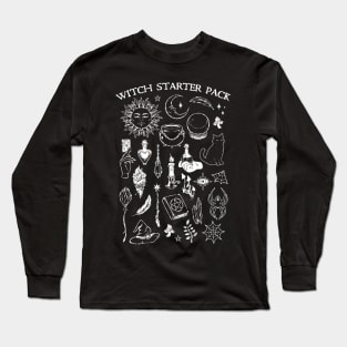 Witch Starter Pack - Dark Cool Goth Witch Pack Gift Long Sleeve T-Shirt